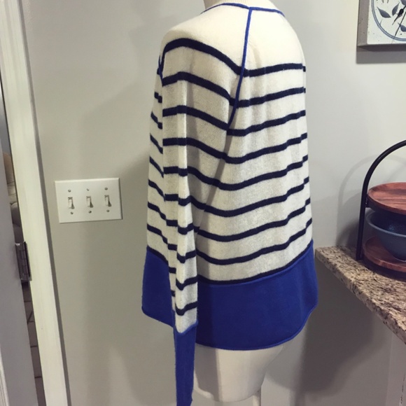 Iris & Ink 100% Cashmere striped oversized pullover sweater - Picture 8 of 15